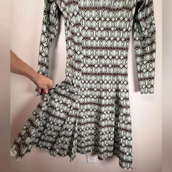 Skunkfunk SKFK Geometric Print Drop Waist Cowl Neck Dress Women’s Size XS (2) - Picture 4 of 14